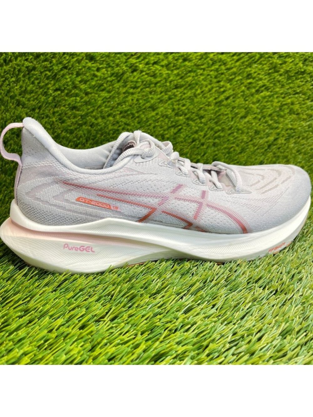 Asics GT-2000 13 Women Size 10 Gray Pink Athletic Running Jogging Shoes Sneakers